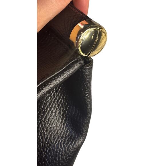Vintage Italian Black Leather Structured Handbag - Picture 8 of 16
